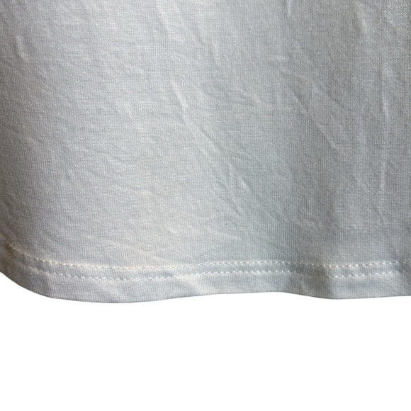 Women’s Shimmery Skull Tee White Silver Metallic Beaded Whimsigoth Grunge Small - Picture 7 of 11